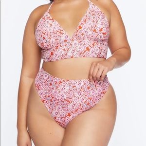 NWT Floral High Rise Bikini Bottoms